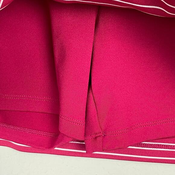 Izod Golf Skort Red White Striped Pull On Stretch Women's L Pockets Skirt - Picture 3 of 6